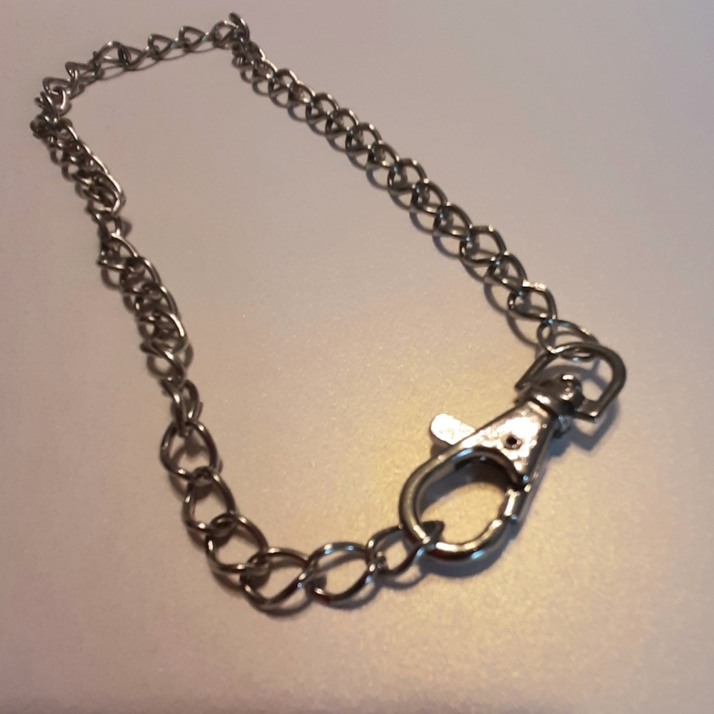 Chain link necklace 15.5 inch Rocker silver - Picture 3 of 4